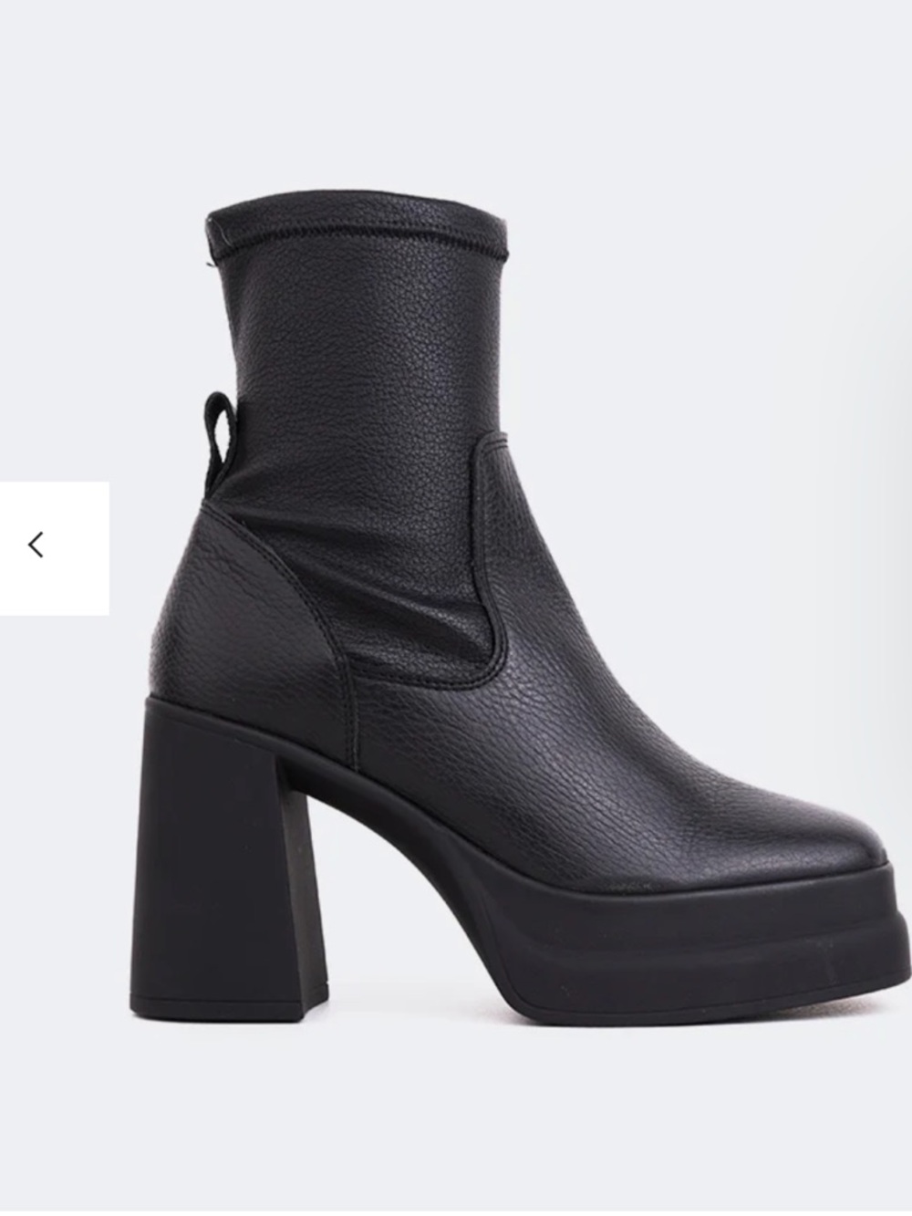 BNIB Black Stretch Platform Block Heel Ankle Boots - Women